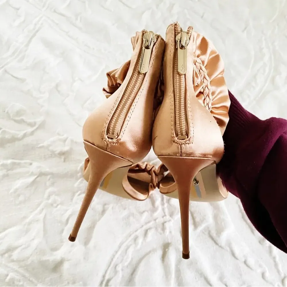 Sam Edelman Sawyer Rosa Satin Heels Size 8